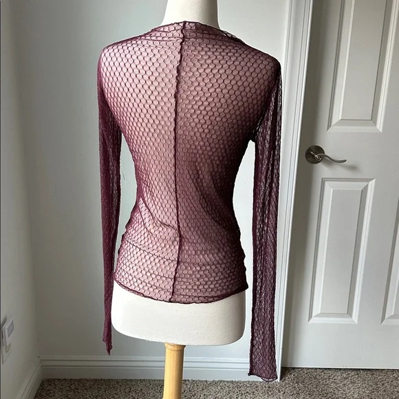 NWT Free People Minding My Business sheer textured long-sleeve top - Picture 5 of 5